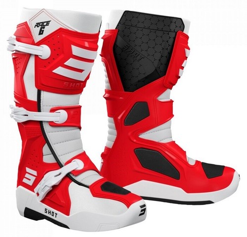 Bottes cross shot - race, blanc