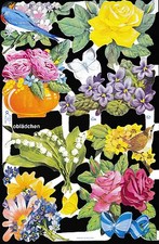 # BRIGHT IMAGES # MLP 1547 Flowers - Bow With Birds, Parakeet, Crocus RARE