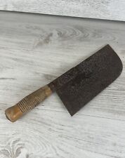 Antique Butcher's Tool Deco Vintage Industrial Art Wooden Handle Metal