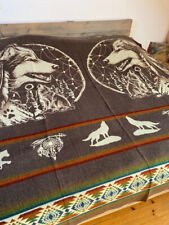 Couverture lit 2P mélange laine alpaca / alpaga marron brun LOUP CA021