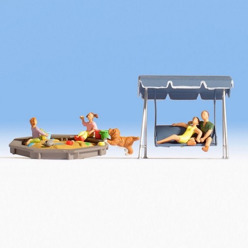 Swing and sandbox with - and,