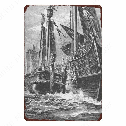 Plaque métal bateau guerre - plaque,