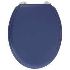 GELCO DESIGN Abattant WC Dolce - Charnieres inox - Bois moulé - Bleu marine
