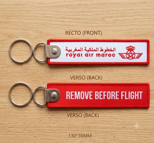 Porte clé brodé - porte, flamme