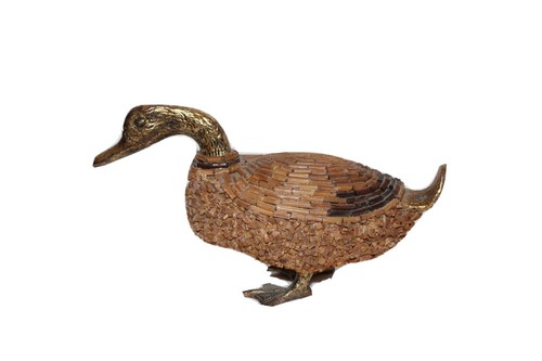 Statue sculpture canard bois - canard,