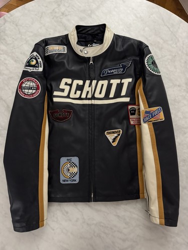 Veste cuir rider badge - rider, schott