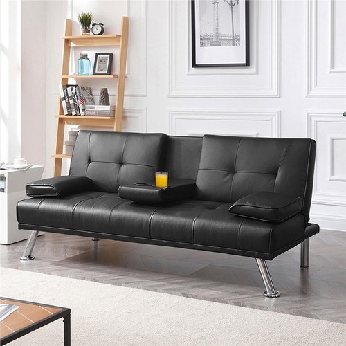 Faux leather sofa - leather,