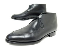 CHAUSSURES JOHN LOBB BOTTINES FOWEY 8E 42 CHUKKA CUIR NOIR + POCHON SHOES 1900€