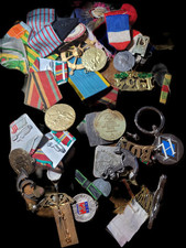 Lot of medals ribbon and decorations