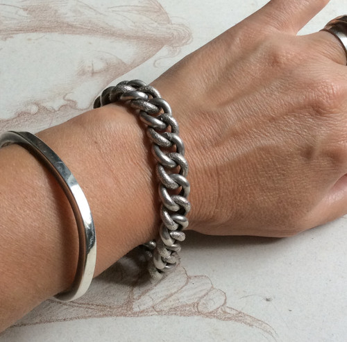 Bracelet ancien argent - argent, maille