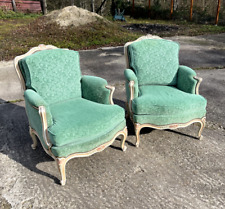 2 Bergères fauteuils en bois