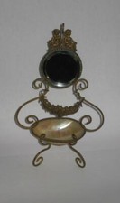 Ancien porte-montre baguier miroir coquillage nacre putti ange angelot