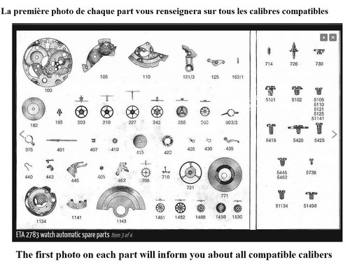 Pieces original parts eta 2750 - pieces,