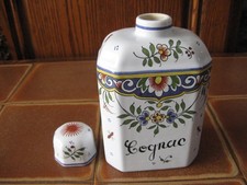 flasque à cognac en faience