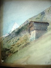 CERVIN Mont AOSTE SUISSE Matterhorn Aquarelle Orig