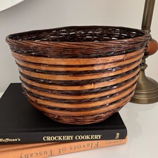 Panier En Osier Rond Tressé À La Main Panier De Rangement Décor Automne Plantes