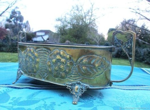 Antique brass bronze pot cover - antique,