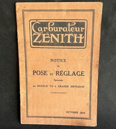 Carburateur zenith modèle - modèle, td