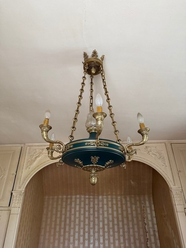 Lustre tole patinee - patinee, verte