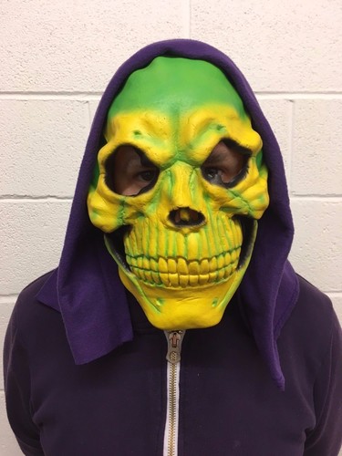 Masque crâne jaune - de,