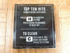 NSM Emerald Ice Wall Mount Jukebox Top Ten Hits Display Cover/Window