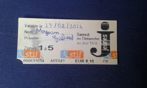 Ticket transport métro paris - ticket,