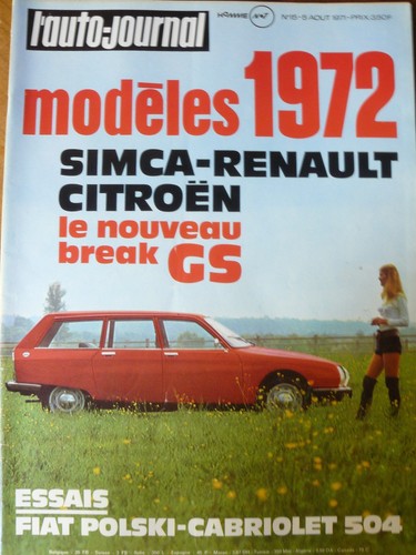 Auto journal 1971 essai - l'auto,