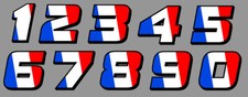 STICKER NUMERO COURSE RACING DRAPEAU MOTO CROSS GP AUTOCOLLANT FRANCE NU002-FR