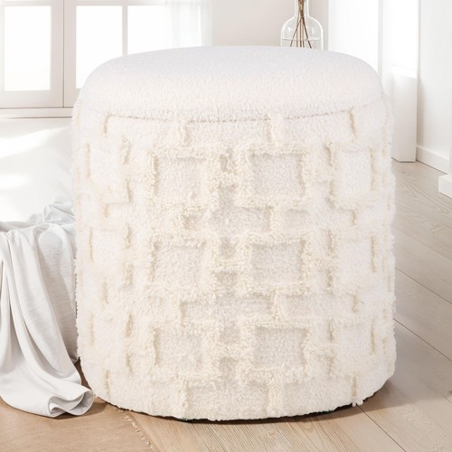 Finebuy tabouret rond - rond, crème