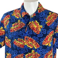 Chemise Hawaïenne Tropic Hawaïenne Grande Florale Abstraite Bleue Rouge Jaune