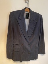 Jean Paul Gaultier Femme Blazer Jacket Italy Gray Pinstripe Size 6 US / 40 EU