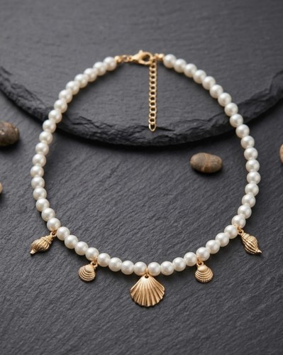 Blanches coquillages dorés - blanches,