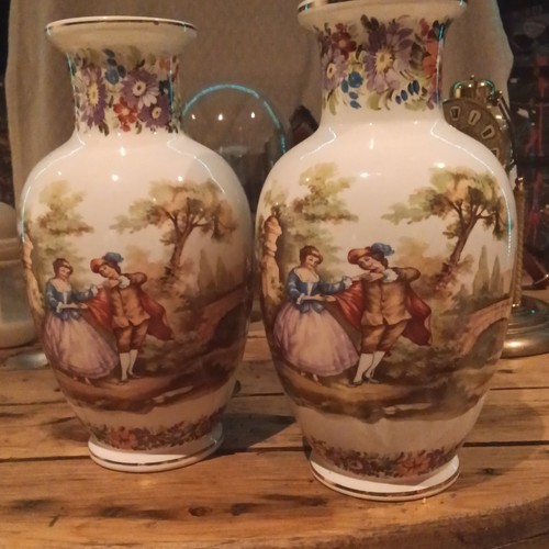 Paire vases chinois en - chinois,