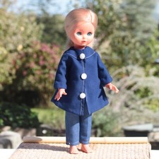 Poupée FURGA petit manteau bleu Italy 44 cm vintage