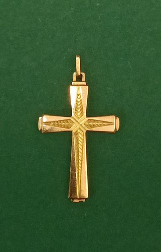 Croix poinçon plaqué or - poinçon,