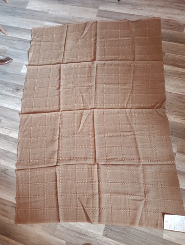 Coupon tissu lin brodé - tissu,