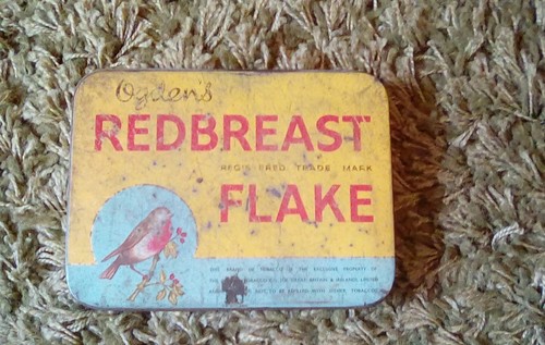 Antique tin redbreast flake - antique,
