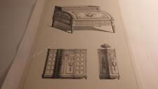 1860.Lalonde chest of drawers cylinder secretary (lithograph.18th century.furniture).