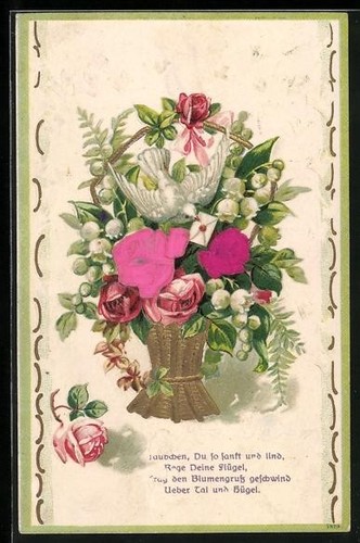 Carte postale gaufrée - , en