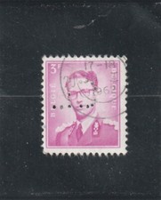L5355 BELGIQUE TIMBRE N° Y&T 1067 de 1958-62 " Baudouin 1 er " Oblitéré PERFORE