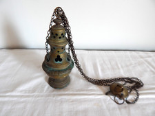 ANCIEN ENCENSOIR D'église en BRONZE avec Chaine XIXéme Siècle