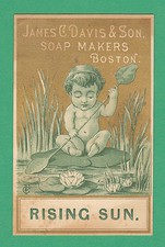 JAMES C. DAVIS & SON OF BOSTON - VERY RARE SOAP ADVERTISING CARD  -  C 1880'S