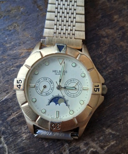 Men goldtone helbros watch - helbros,