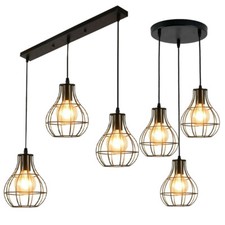 Plafonnier r?tro vintage suspendu en m?tal 3 t?tes lustre rustique salon