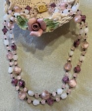 Collier 2 rangs perles verre
