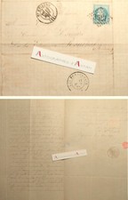 ● Letter 1871 stamp 20c Napoleon III large digit diamond 3581 - LesEcharmeaux
