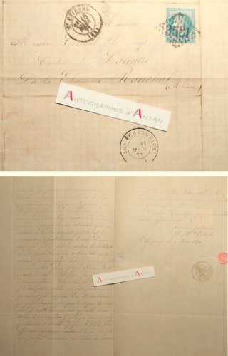 Lettre 1871 timbre - ●,