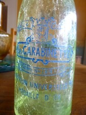 URALINE ABSINTHE ANTIQUE CARAFE crackled / exhibition. universal 1900 / T.B.E.