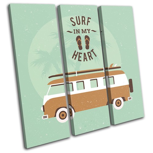 Retro surf beach bus - beach, vintage