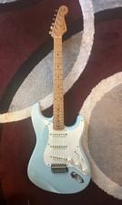 1999 Fender Stratocaster Electric Guitar – Light Blue, Maple Neck, MIM
